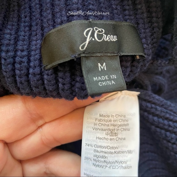J.Crew navy lace up mock neck tunic sweater *shop@iamwarrior - Picture 7 of 8